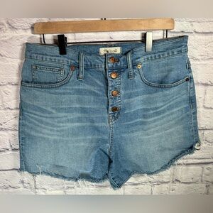 Madewell Denim Jean shorts button fly medium wash cut off women size‎ 31